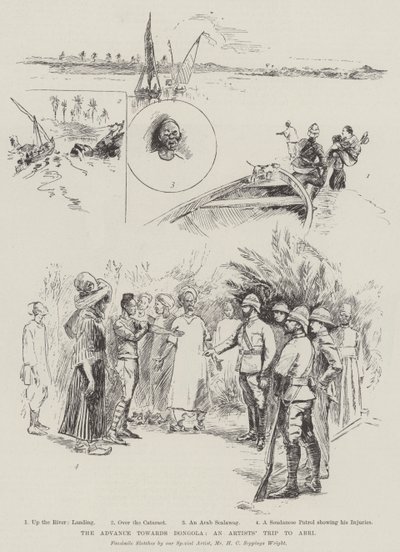 アーティストのアブリへの旅、ドンゴラへの前進 作： Henry Charles Seppings Wright